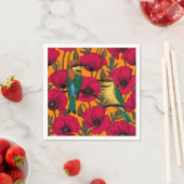 Bienenfresser und -mohn auf Orange Serviette (Beispiel)