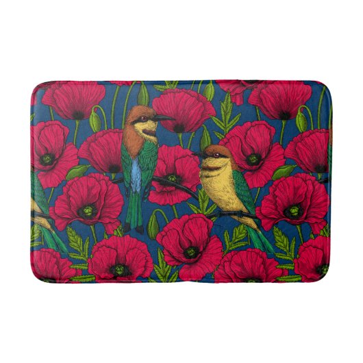 Bienenfresser und -mohn badematte (Vorderseite)