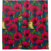 Bienenfresser und -mohn duschvorhang (Vorderseite)