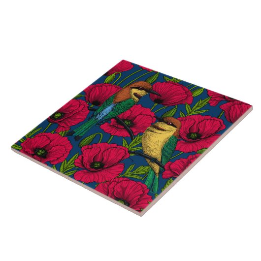 Bienenfresser und -mohn fliese (Seite)