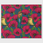 Bienenfresser und -mohn geschenkpapier (Flach)