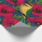 Bienenfresser und -mohn geschenkpapier (Ecke)