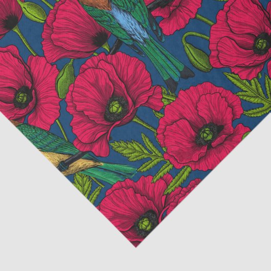 Bienenfresser und -mohn seidenpapier (Ausschnitt)