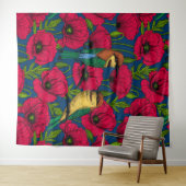 Bienenfresser und -mohn wandteppich (Beispiel (Horizontal))