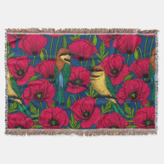 Bienenfresser und Mohnblumen Decke (Vorderseite)