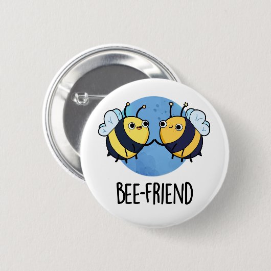 Bienenfreund Funny Insect Bee Pun Button (Vorne & Hinten)