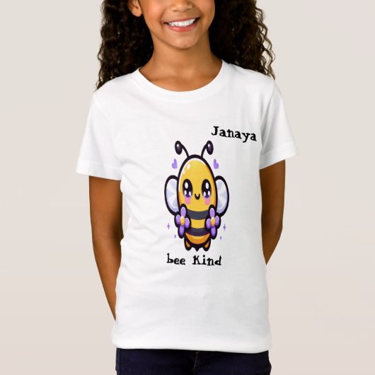 "bienenfreundlich" Kawaii Anpassbare Mädchen T-Shirt (Vorderseite)