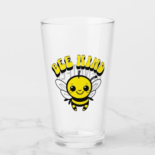 Bienenfreundliches Textdesign Glas (Vorderseite)