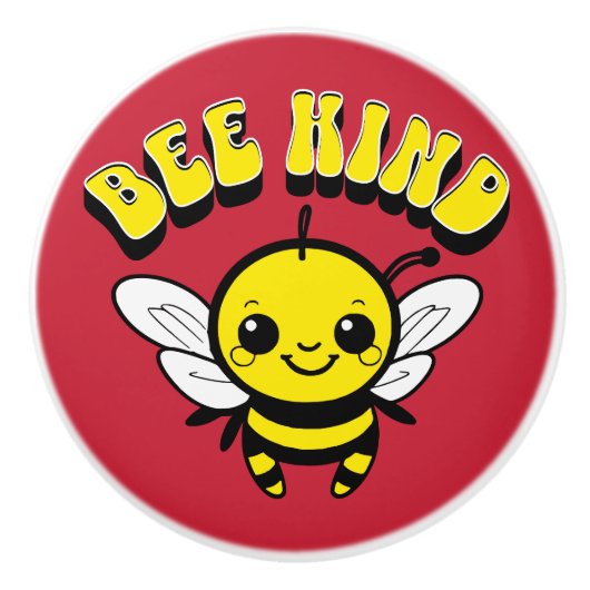 Bienenfreundliches Textdesign Keramikknauf (Vorderseite)