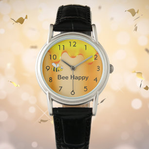 Bienenfröhliche Hummeln Goldhonigglätter Tropfen m Armbanduhr