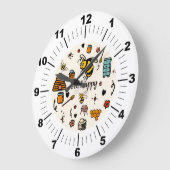 Bienenfröhliche niedliche Bienenart Große Wanduhr (Winkel)