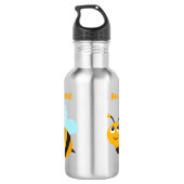 Bienenfröhliche Wasserflasche aus Edelstahl (Rückseite)