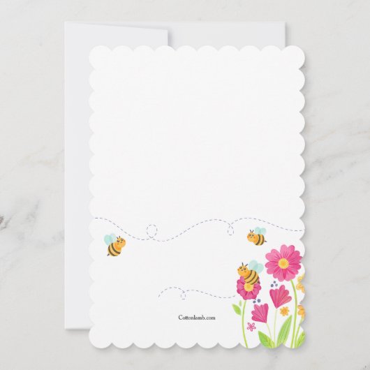 Bienenfrühlingsdusche Einladung (Rückseite)