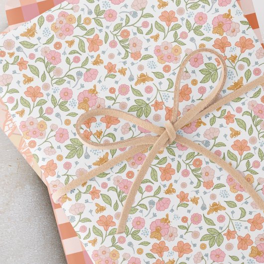 Bienengarten-Blumen-Matching-Set Geschenkpapier Set