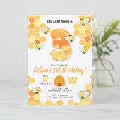 Bienengeburt, Einladung zum 3. Geburtstag (Stehend Vorderseite)