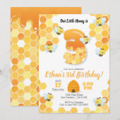 Bienengeburt, Einladung zum 3. Geburtstag (Vorne/Hinten)