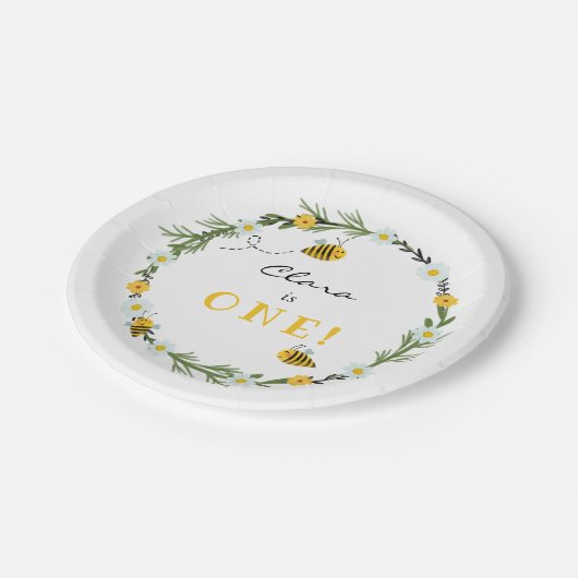 Bienengeburt Pappteller (Schrägansicht)