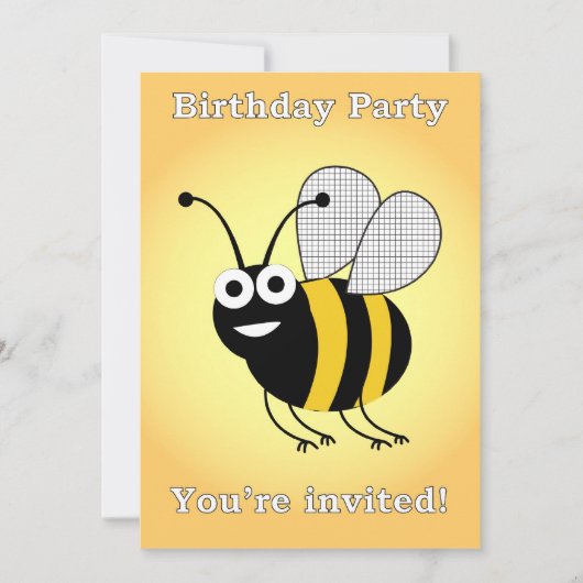 BienenGeburtstagsparty Einladung (Vorderseite)