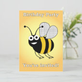BienenGeburtstagsparty Einladung (Stehend Vorderseite)