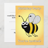 BienenGeburtstagsparty Einladung (Vorne/Hinten)