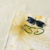 Bienengelb, Honigwabenflorale, Monogramm Strandtuch (Beispiel)