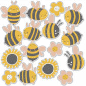 Bienengelb & rosa aufkleber (Vorderseite)