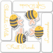 Bienengelb & Rosa Aufkleber (Vorderseite)