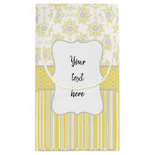 Bienengelb und graue Geometrie Kleine Geschenktüte (Rückseite)