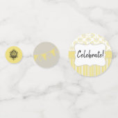 Bienengelb und graue Geometrie Konfetti (Rückseiten)