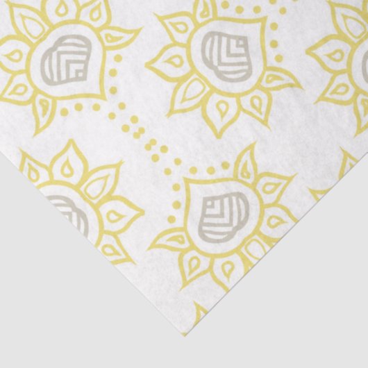 Bienengelb und graue Geometrie Seidenpapier (Ausschnitt)