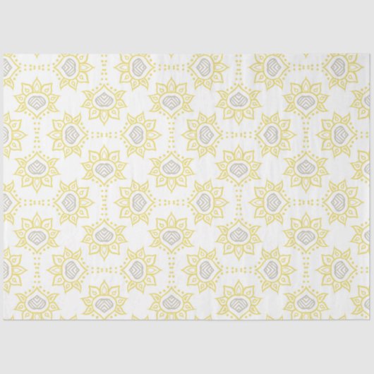 Bienengelb und graue Geometrie Seidenpapier (Vorderseite)