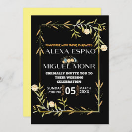 Bienengelbe Blütenblätter Party Einladung