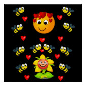 Bienengelbe Kinderposter Poster (Vorderseite)