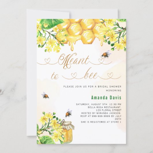 Bienengelbes Brautparty aus Honigwabenblüten Einladung (Vorderseite)