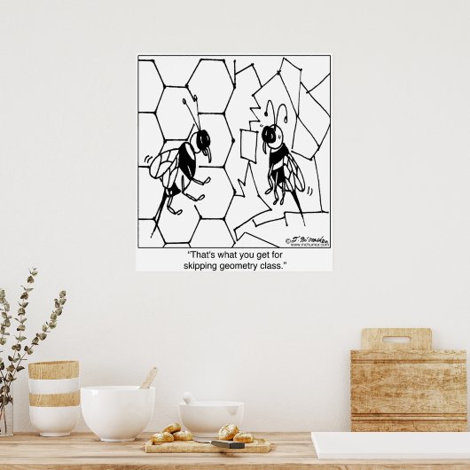 Bienengeometrie Poster (Küche)