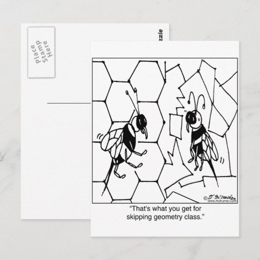 Bienengeometrie Postkarte (Vorne/Hinten)