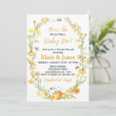 Bienengeschlechtsoffen Wildblume Baby Bee Einladun Einladung (Stehend Vorderseite)