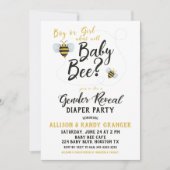 Bienengeschlechtsspezifische Party Einladung zeigt (Vorderseite)