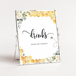 Bienengetränke in Aquarellen helfen Ihnen Poster