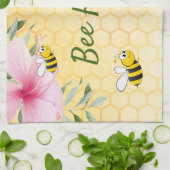 Bienenglückbienen Gelbe Honigwabenrüben Rosa Blume Geschirrtuch (Gefaltet)