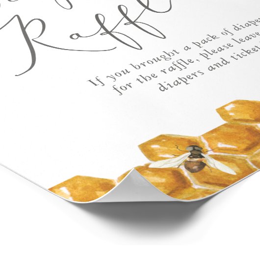 Bienengrün Baby Duschdusche Windelwuler Raffle Sch Poster (Ecke)