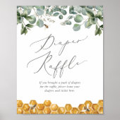 Bienengrün Baby Duschdusche Windelwuler Raffle Sch Poster (Vorne)