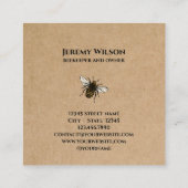 Bienenhalter Apiarist Beer Honigbienen Honeycomb S Quadratische Visitenkarte (Rückseite)