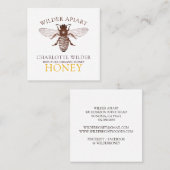 Bienenhalter Bienenzucht Apiary Honey Square Busin Quadratische Visitenkarte (Vorne/Hinten)