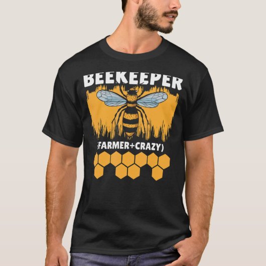 Bienenhalter Crazy Bauer Bienenzucht Honigbiene T-Shirt (Vorderseite)