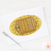 Bienenhalter Honey Jar Labels Honeycomb Bees Ovaler Aufkleber (Umschlag)