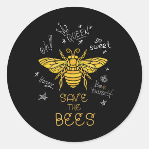 Bienenhalter im Bienenstock-Shirt Graffiti Runder Aufkleber