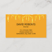 Bienenhalter-Logo Honey Apiary Gold Tropfens Farm Visitenkarte (Rückseite)