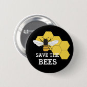 Bienenhalter Rette den Knopf Bienen Button (Vorne & Hinten)