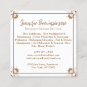 Bienenhalter Rustikale Honigwabenfarm Quadratische Visitenkarte (Rückseite)